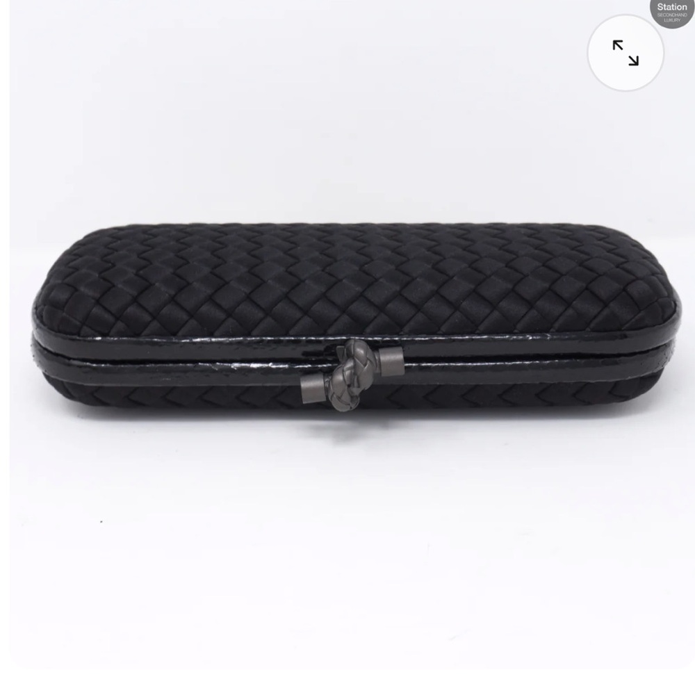 Bottega Veneta pochette knot silk snakeskin clutch black - Picture 4 of 11